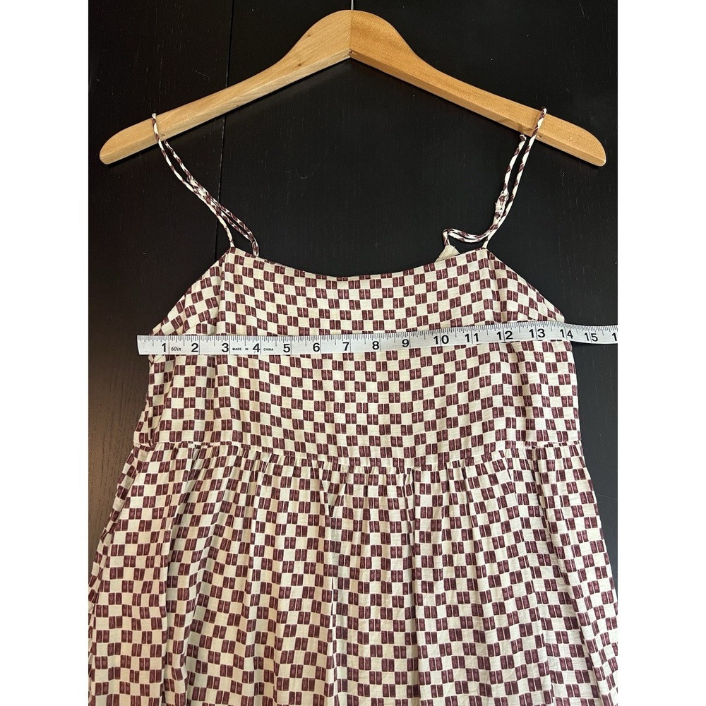 Abercrombie & Fitch Tiered Trapeze Midi Dress Size XS Checkered Pockets *FLAW* - Picture 12 of 14